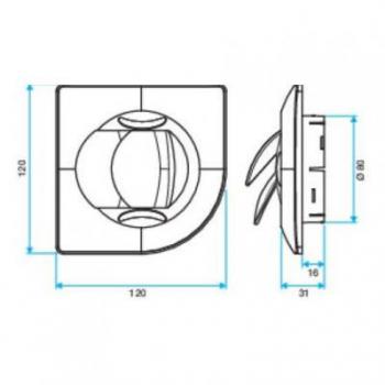  GRILLE BIO CARRE D80 BLC 
