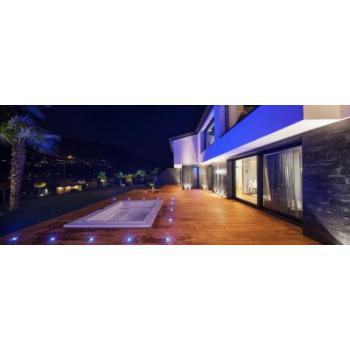  EGO ROND 9 LED BLEU  - INOX 
