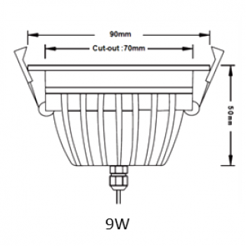  **DOWNLIGHT BEBOP NOIR 9W 