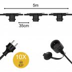  Guirlande 5M 10pcs E27 IP44 