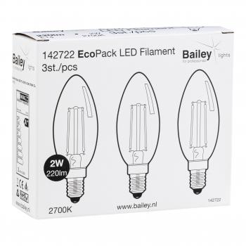  EcoPack 3 x FIL C35 E14 2W 827 