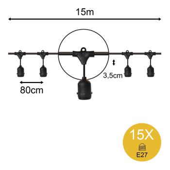  Guirlande Suspension 15M 15pcs 