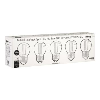  Pack 5xLED FIL Safe E27 2W 827 