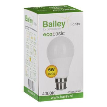  LED Ecobasic A60 B22d 6W 840 