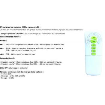  candelabre solaire 9w+tele 
