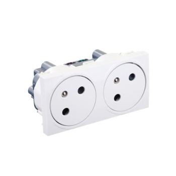  Prise double 2P+T encastrable 