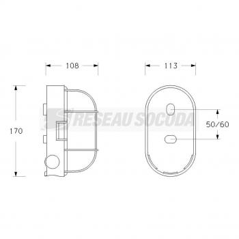  Ovale E27 SSL grille blanc 