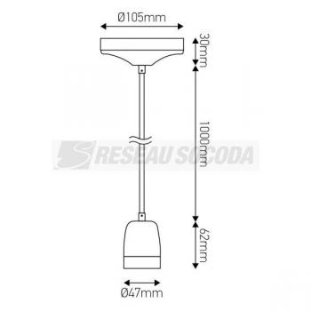  Suspension Douille E27 et Pavi 