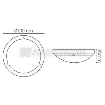  **Luna  Plafonnier O300x90 E27 