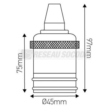  **Douille Acier E27 Or Rtro 