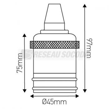  Douille Acier E27 Or Rtro 