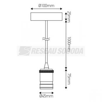  Suspension Douille E27 Filete 