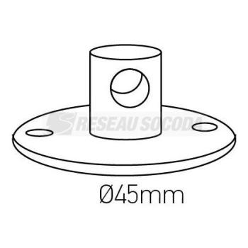  **Crochet mtal base o45mm noir 