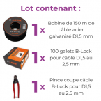  Lot 100 galets + bobine 150m + 