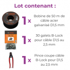  Lot 30 galets + bobine 50m + c 