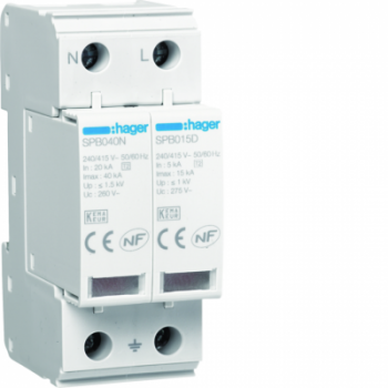  Parafoudre 2P T2 TNS/TT Uc 275 