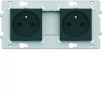  Prise double 2P+T anthracite 