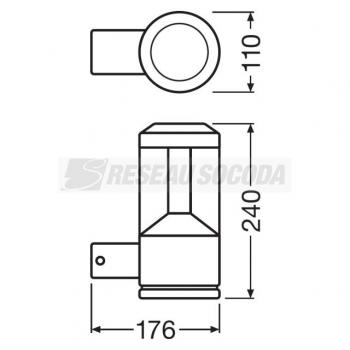  FACADE LANTERN 12W/3000K GR 