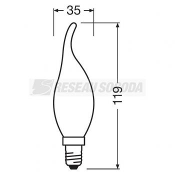  LED FIL OSR DIM CLBA40 827 E14 