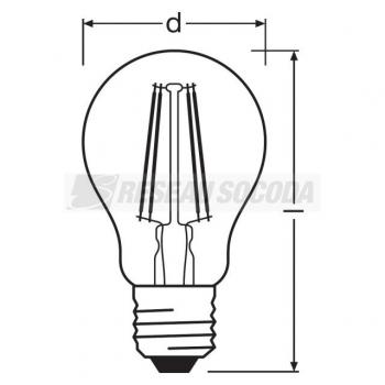  **LED FIL OSR CLA60 827 E27 