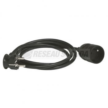  CORDON PROLONG.2P+T 5M NOIR 
