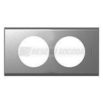  PLAQUE 2P 57MM  INOX BROSSE 