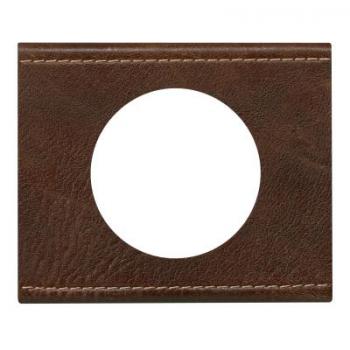  PLAQUE 1P  CUIR BRUN TEXTURE 