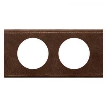  PLAQUE 2P  CUIR BRUN TEXTURE 