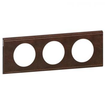  PLAQUE 3P  CUIR BRUN TEXTURE 
