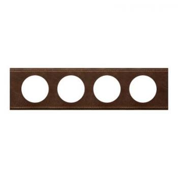  PLAQUE 4P  CUIR BRUN TEXTURE 