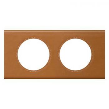  PLAQUE 2P CUIR CARAMEL 