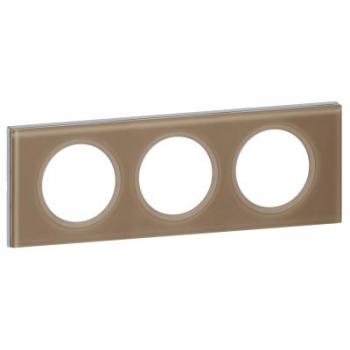  PLAQUE 3P VERRE MOKA 