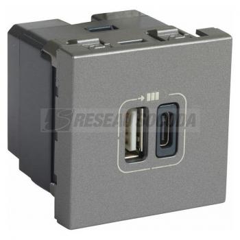  CHARG 2M 2USB A+C 3A 15W ALU 