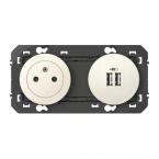  2P+T CHARGEUR USB 2POSTE BLANC 