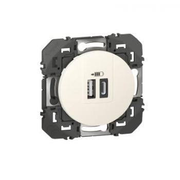  CHARG 2USB A+C 3A 15 W BLANC 