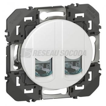  PRISE 2 RJ45 CAT6 STP BLANC 