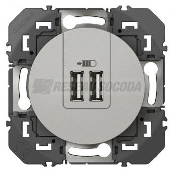  CHARG 2USB A+A 2.4A 12W ALU 