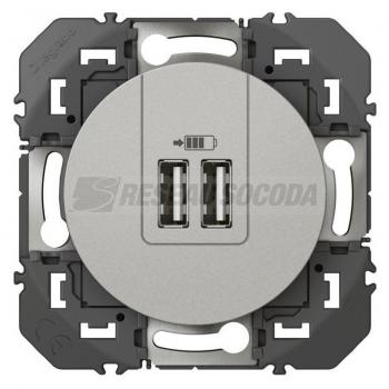  CHARG 2USB A+A 2.4A 12W ALU 