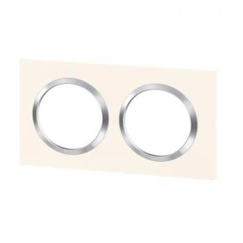  PLAQUE 2P BLANC CHROME 