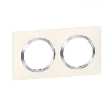  PLAQUE 2P BLANC CHROME 