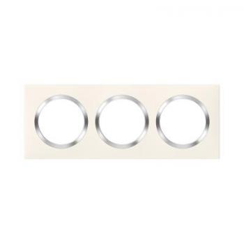  PLAQUE 3P BLANC CHROME 