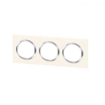  PLAQUE 3P BLANC CHROME 