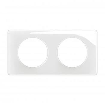 PLAQUE 2 POSTES BLANC EMAILLE 