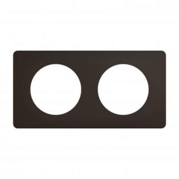  PLAQUE 2 POSTES NOIR MAT 