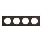  PLAQUE 4 POSTES NOIR MAT 