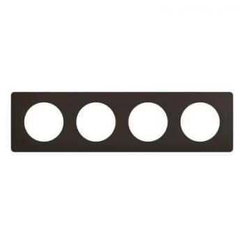  PLAQUE 4 POSTES NOIR MAT 