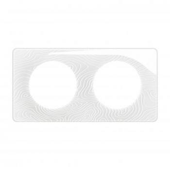  PLAQUE 2 POSTES BLANC RELIEF 
