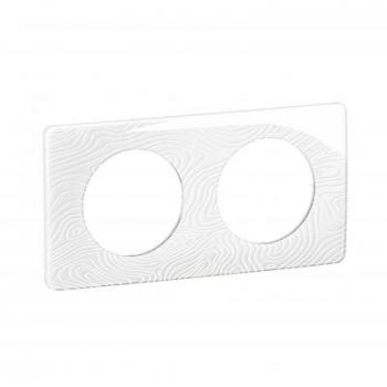  PLAQUE 2 POSTES BLANC RELIEF 