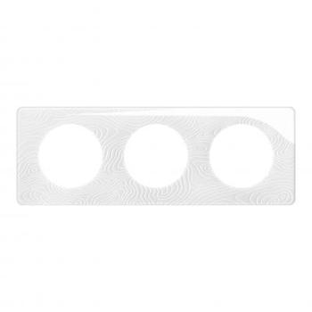  PLAQUE 3 POSTES BLANC RELIEF 