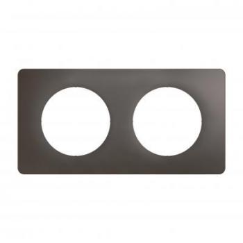  PLAQUE 2 POSTES GRIS CENDRE 